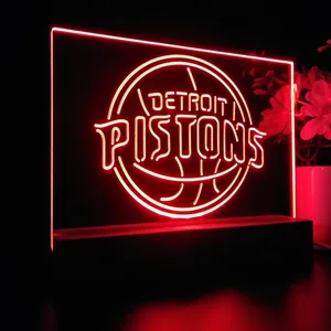 Detroit Pistons Logo LED Desk Light
