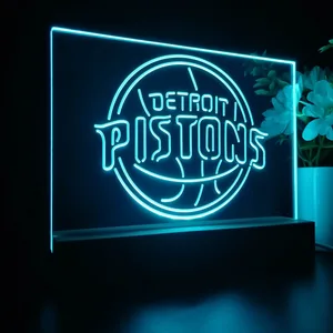 Detroit Pistons Logo LED Desk Light