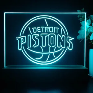 Detroit Pistons Logo LED Desk Light