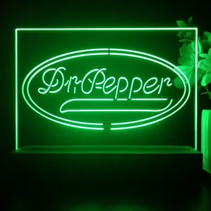 Dr. Pepper Plain Logo LED Desk Light