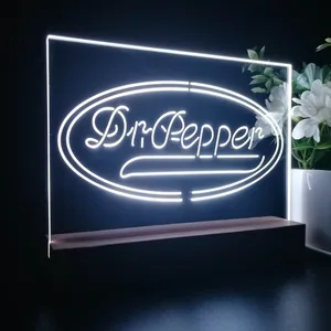 Dr. Pepper Plain Logo LED Desk Light