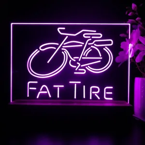 Fat Tire Bicycle Logo LED Desk Light