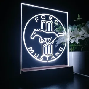 Ford Mustang Bars Logo LED Desk Light