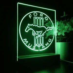 Ford Mustang Bars Logo LED Desk Light