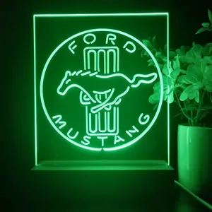 Ford Mustang Bars Logo LED Desk Light