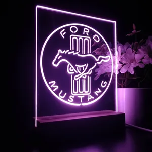 Ford Mustang Bars Logo LED Desk Light