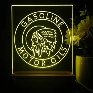 Gasoline Motor Oils Red Indian LED Desk Light