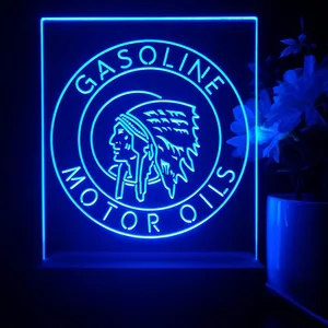 Gasoline Motor Oils Red Indian LED Desk Light