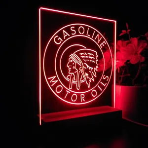 Gasoline Motor Oils Red Indian LED Desk Light