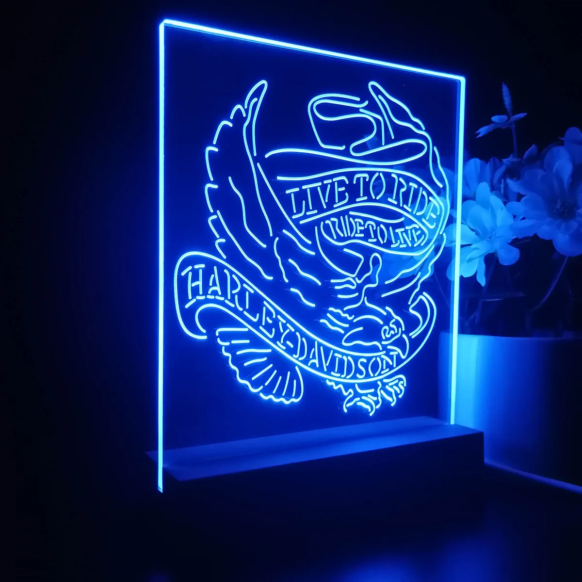 Harley Davidson Live to Ride Eagle LED Desk Light