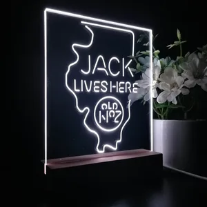 Jack Daniel's Jack Lives Here Illinois LED Desk Light