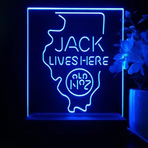 Jack Daniel's Jack Lives Here Illinois LED Desk Light