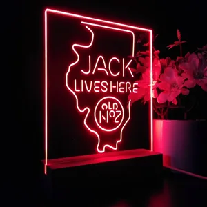 Jack Daniel's Jack Lives Here Illinois LED Desk Light