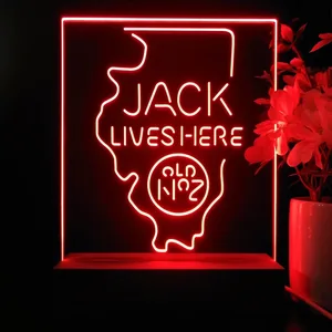 Jack Daniel's Jack Lives Here Illinois LED Desk Light