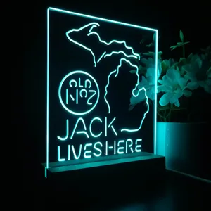 Jack Daniel's Jack Lives Here Michigan LED Desk Light