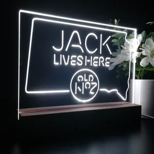Jack Daniel's Jack Lives Here North Dakota LED Desk Light
