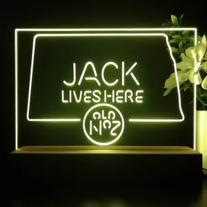 Jack Daniel's Jack Lives Here North Dakota LED Desk Light