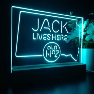 Jack Daniel's Jack Lives Here North Dakota LED Desk Light
