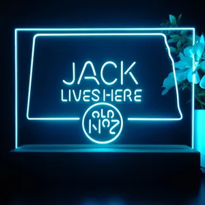 Jack Daniel's Jack Lives Here North Dakota LED Desk Light