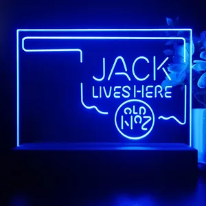 Jack Daniel's Jack Lives Here Oklahoma LED Desk Light