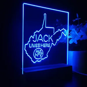 Jack Daniel's Jack Lives Here West Virginia LED Desk Light