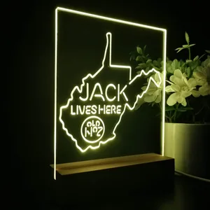 Jack Daniel's Jack Lives Here West Virginia LED Desk Light