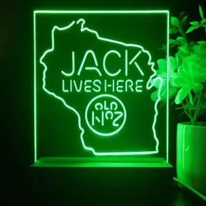 Jack Daniel's Jack Lives Here Wisconsin LED Desk Light