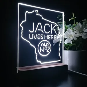Jack Daniel's Jack Lives Here Wisconsin LED Desk Light