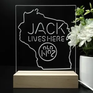Jack Daniel's Jack Lives Here Wisconsin LED Desk Light