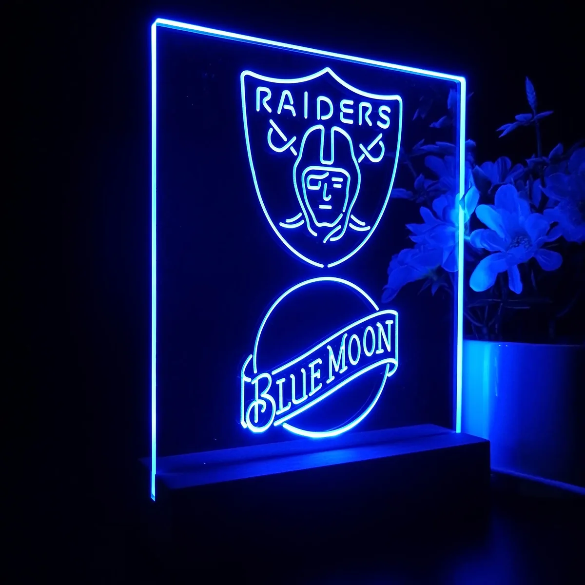 Las Vegas Raiders Blue Moon LED Desk Light
