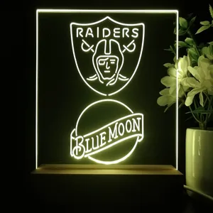 Las Vegas Raiders Blue Moon LED Desk Light