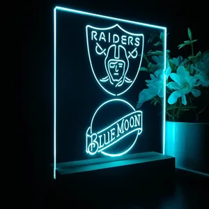 Las Vegas Raiders Blue Moon LED Desk Light