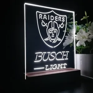 Las Vegas Raiders Busch Light LED Desk Light