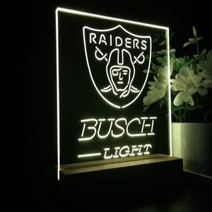 Las Vegas Raiders Busch Light LED Desk Light