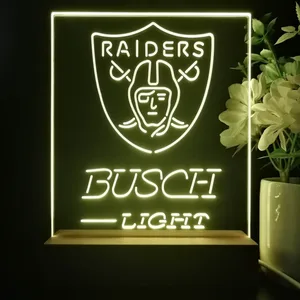 Las Vegas Raiders Busch Light LED Desk Light