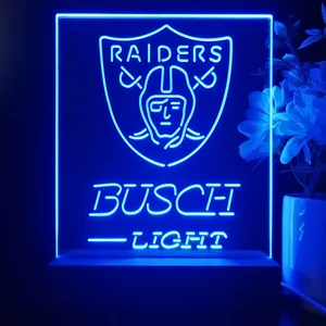 Las Vegas Raiders Busch Light LED Desk Light