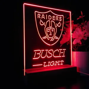 Las Vegas Raiders Busch Light LED Desk Light