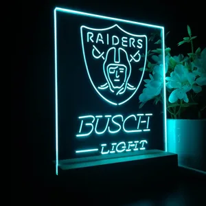 Las Vegas Raiders Busch Light LED Desk Light