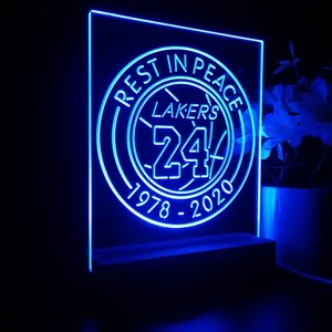 Los Angeles Lakers Kobe Bryant Rest In Peace LED Desk Light