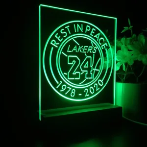 Los Angeles Lakers Kobe Bryant Rest In Peace LED Desk Light