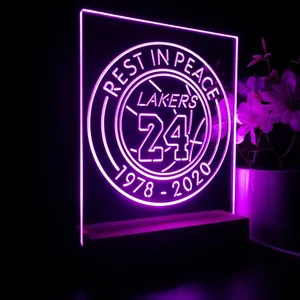 Los Angeles Lakers Kobe Bryant Rest In Peace LED Desk Light