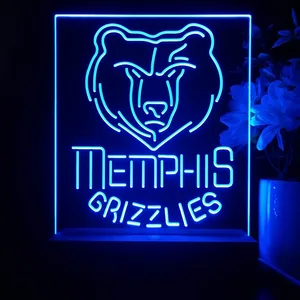 Memphis Grizzlies Logo LED Desk Light