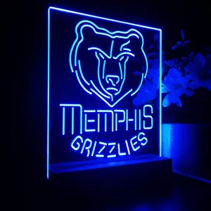 Memphis Grizzlies Logo LED Desk Light