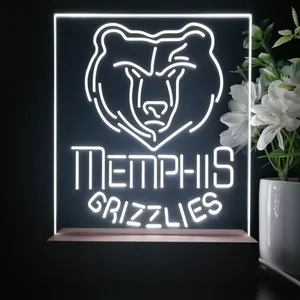 Memphis Grizzlies Logo LED Desk Light