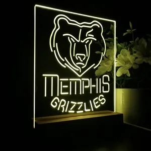 Memphis Grizzlies Logo LED Desk Light