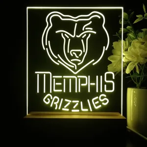 Memphis Grizzlies Logo LED Desk Light