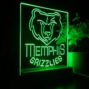 Memphis Grizzlies Logo LED Desk Light