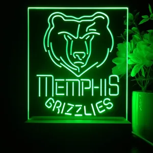 Memphis Grizzlies Logo LED Desk Light