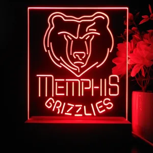 Memphis Grizzlies Logo LED Desk Light