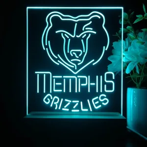 Memphis Grizzlies Logo LED Desk Light